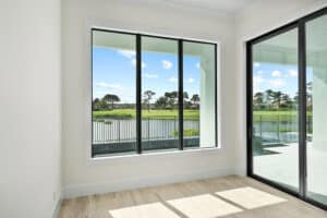 full window view overlooking the river
