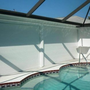Aluminum Roll Down Shutters back patio pool | Alufab USA